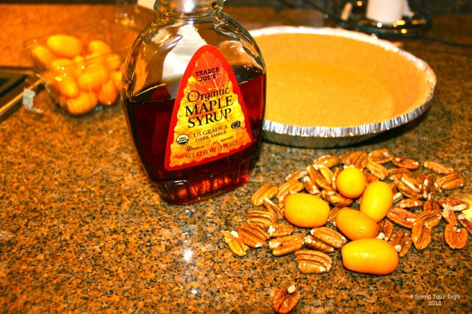 maple pecan bourbon pie kumquats