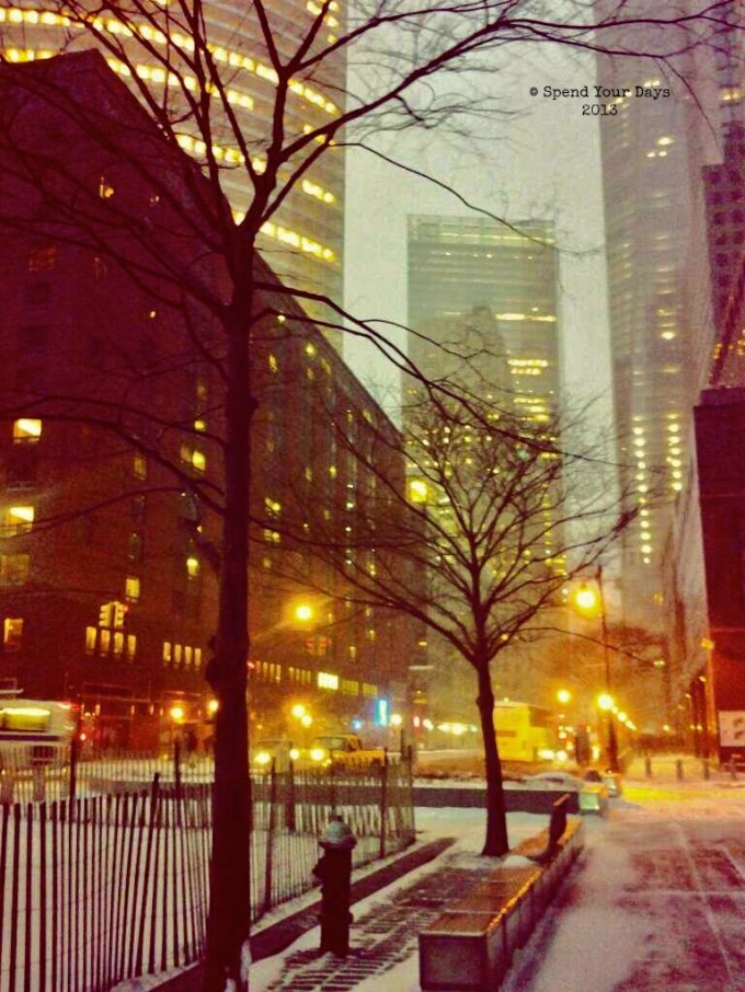 battery park new york snow