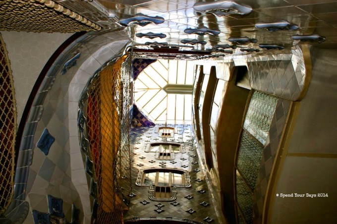 casa batllo courtyard barcelona spain gaudi